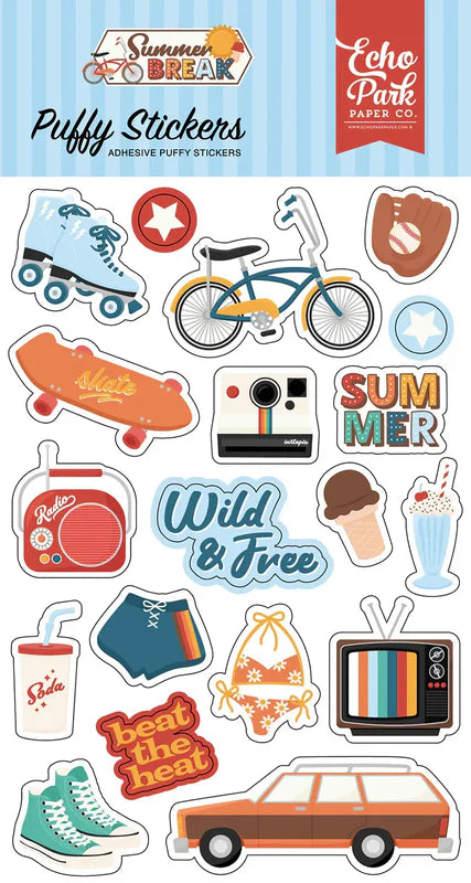 Summer Break Puffy Stickers - Echo Park