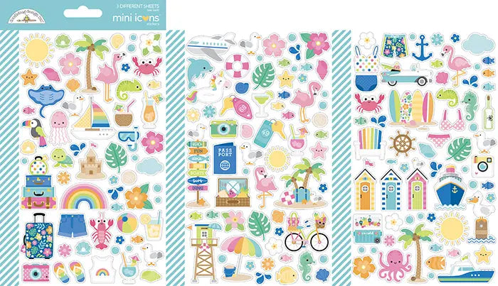 Summer Fun Mini Icons Stickers - Doodlebug