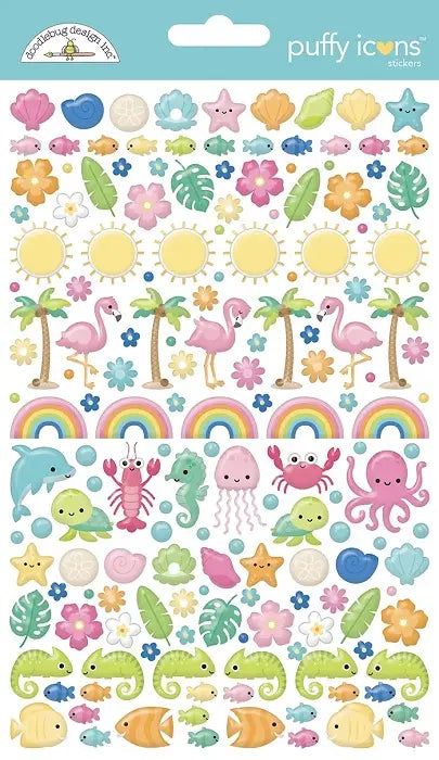 Summer Fun Puffy Icons Stickers - Doodlebug