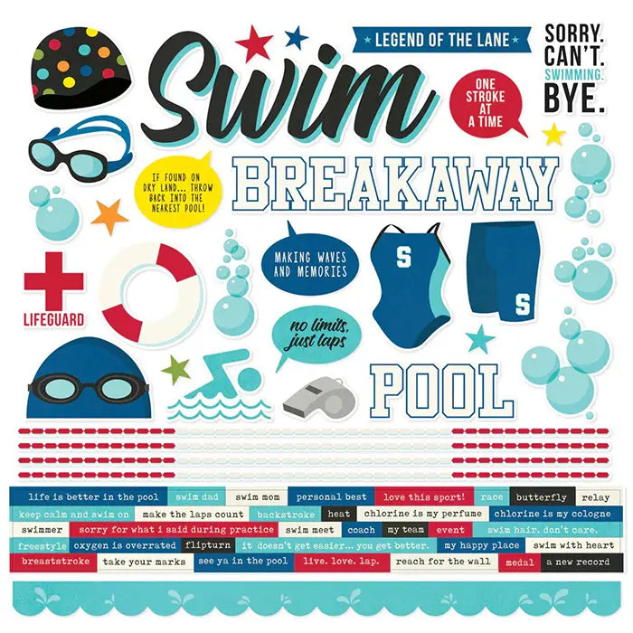 Swim Cardstock Stickers - Simple Stories