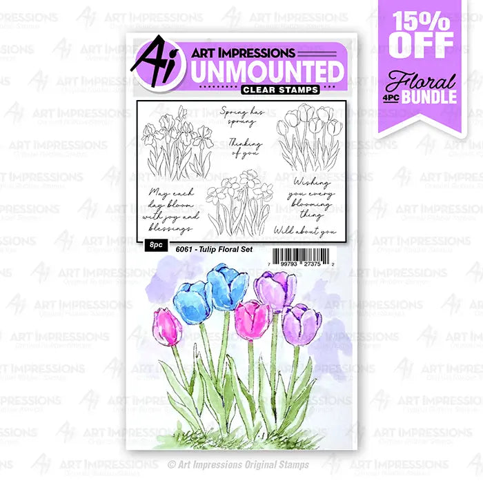 Tulip Floral Clear Stamps Set - Art Impressions