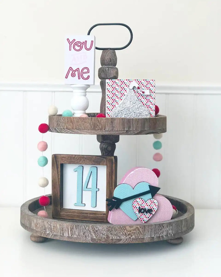 Valentines Felt Balls Garland - Tiered Tray Decor - Foundations Decor