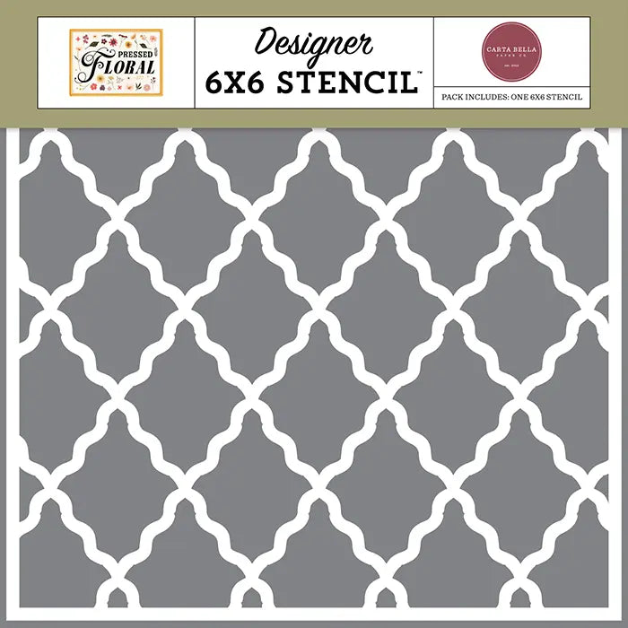 Wavy Diamonds Stencil - Pressed Floral - Carta Bella