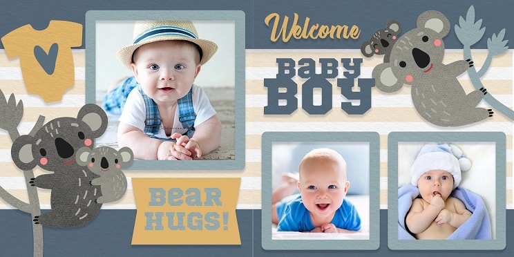 Welcome Baby Scrapbook SVG Image File Download