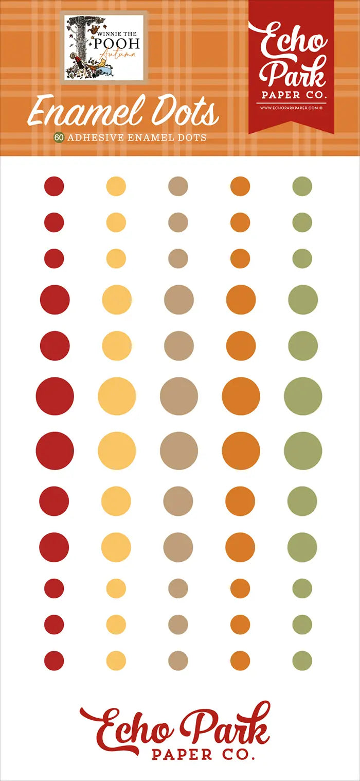 Winnie The Pooh Autumn Enamel Dot Stickers - Echo Park