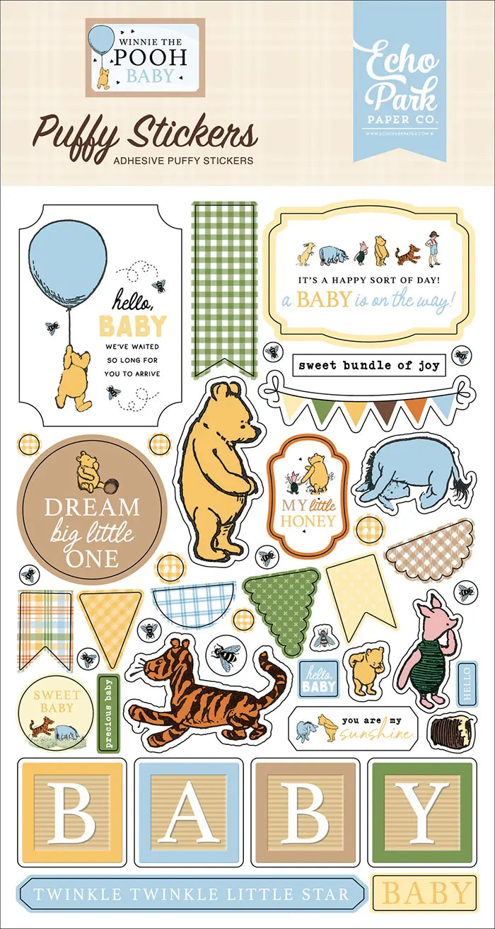 Winnie The Pooh Baby Puffy Stickers - Echo Park