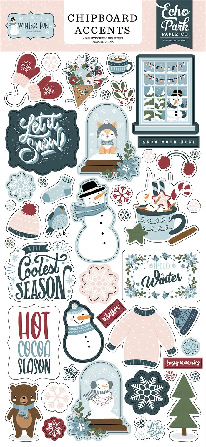Winter Fun Chipboard Accents - Echo Park