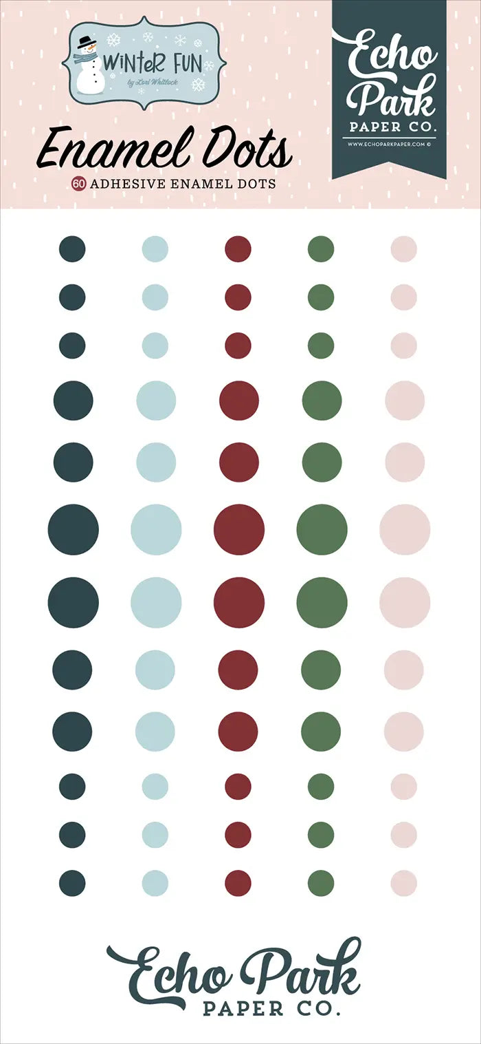 Winter Fun Enamel Dot Stickers - Echo Park
