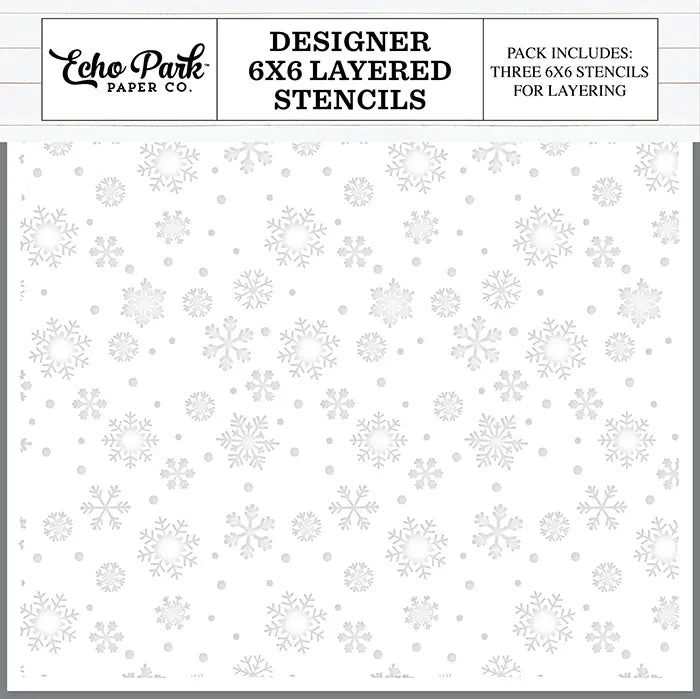 Winter Snowflake Sky Layered Stencil - Designer Series - Echo Park