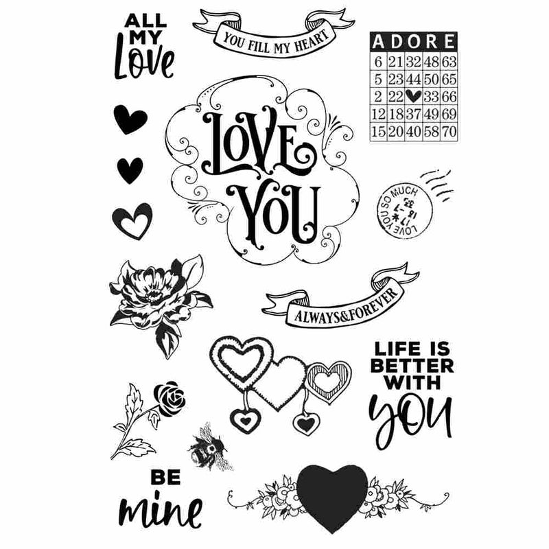 Simple Vintage My Valentine Stamps - Simple Stories - Clearance