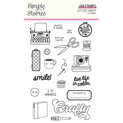 Let's Get Crafty Stamps - Simple Stories - Clearance
