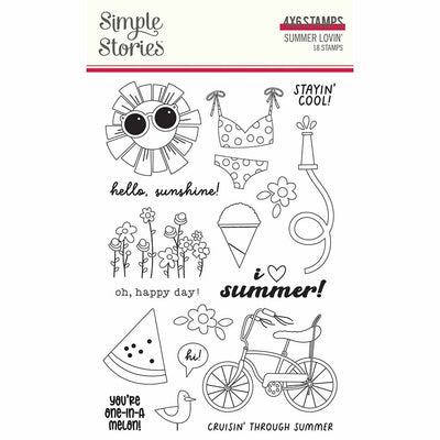 Summer Lovin' Stamps - Simple Stories - Clearance
