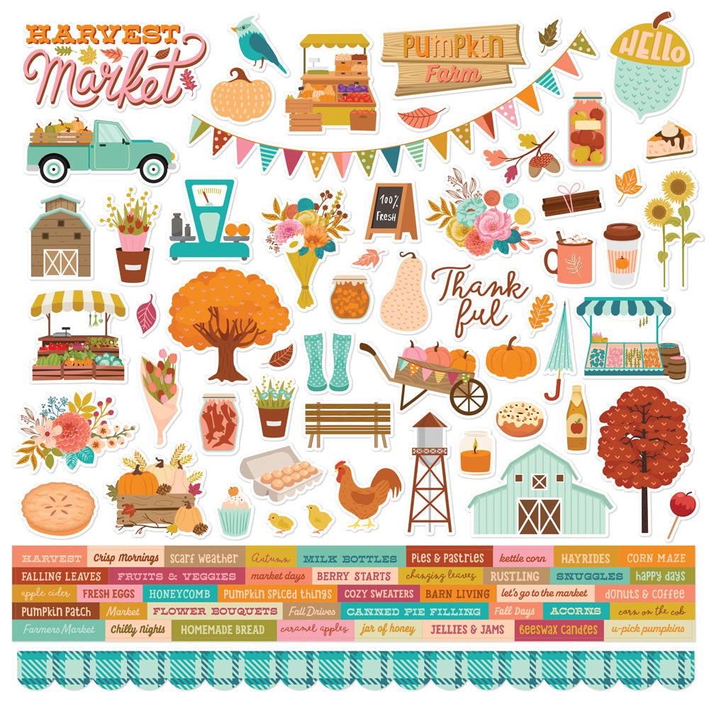 Harvest Market Cardstock Stickers - Simple Stories