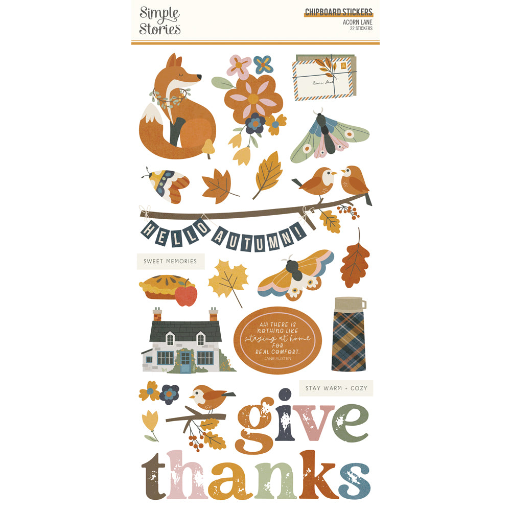 Acorn Lane - 6x12 Chipboard Stickers- Simple Stories