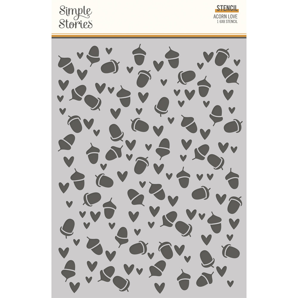 Acorn Lane - 6x8 Stencil - Acorn Love - Simple Stories