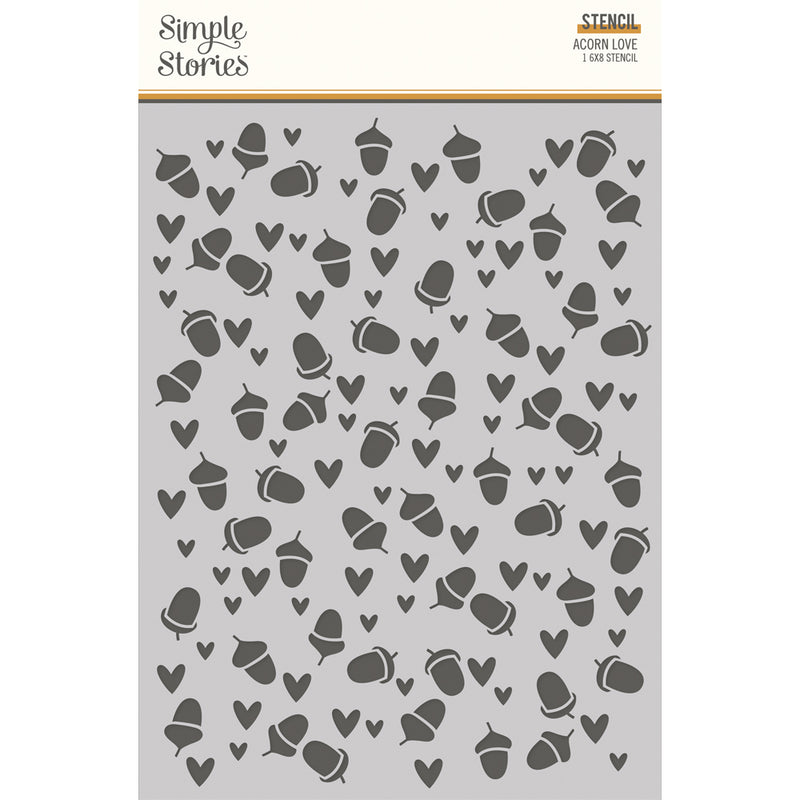 Acorn Lane - 6x8 Stencil - Acorn Love - Simple Stories