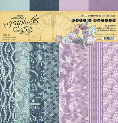 12" x 12" Patterns & Solids Pack- Make A Splash Collection- Graphic 45