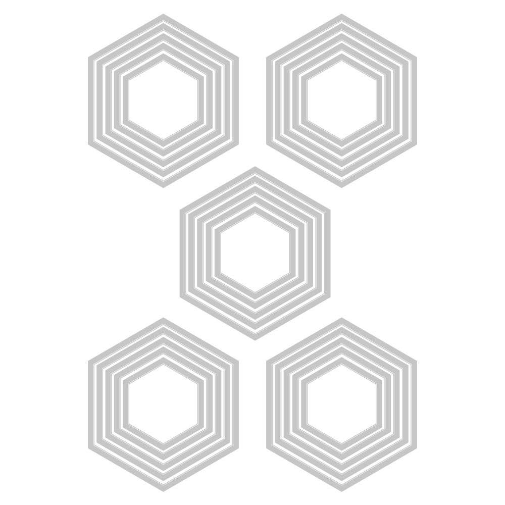 Stacked Tiles, Hexagons Thinlits Dies - Tim Holtz - Sizzix *
