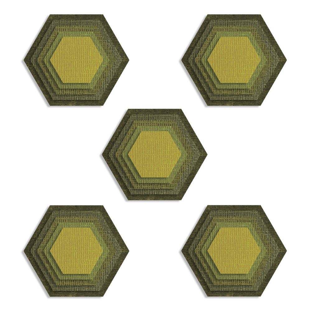 Stacked Tiles, Hexagons Thinlits Dies - Tim Holtz - Sizzix *