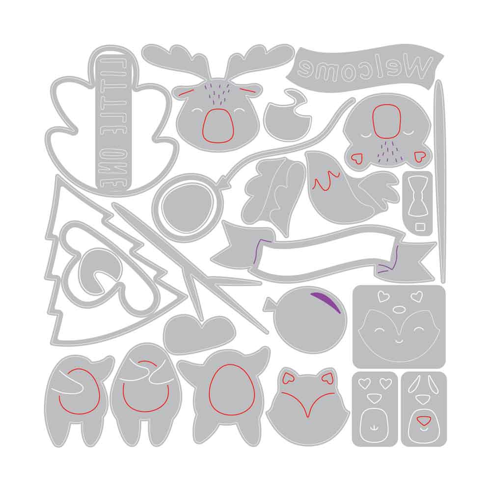 Woodland Baby Set Thinlits Dies - Jennifer Ogborn - Sizzix