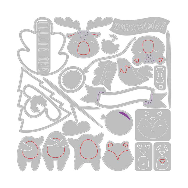 Woodland Baby Set Thinlits Dies - Jennifer Ogborn - Sizzix