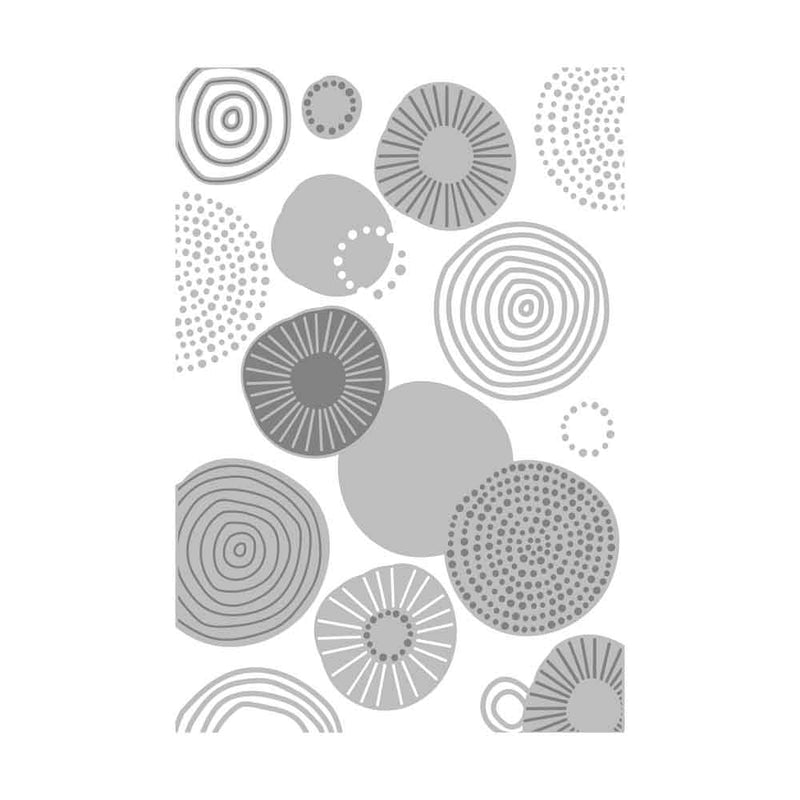 Abstract Rounds Multi-Level Textured Impressions Embossing Folder - Lisa Jones - Sizzix