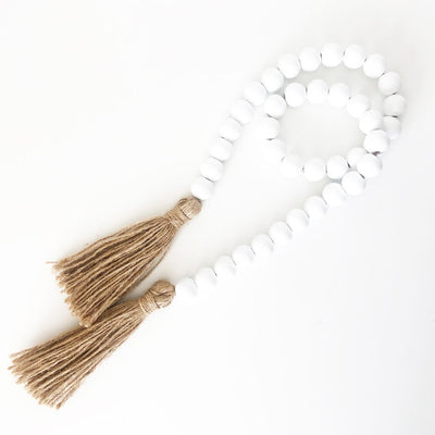 Wood Beads (Bright White) - Tray Decor - Foundations Decor