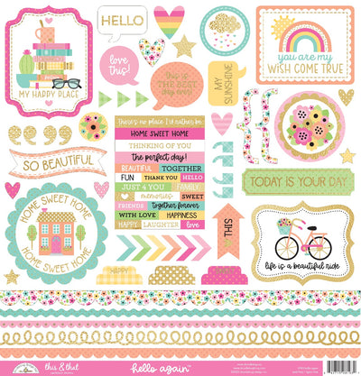 Hello Again This & That Stickers  - Doodlebug