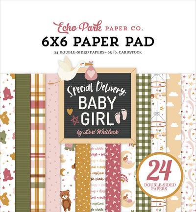 Special Delivery Baby Girl 6" x 6" Paper Pad - Echo Park