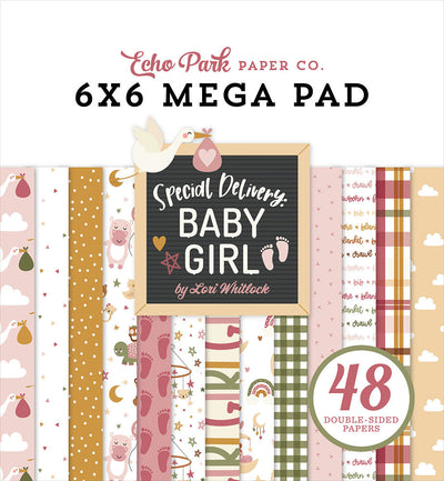 Special Delivery Baby Girl Cardmakers 6" x 6'' Mega Pad - Echo Park