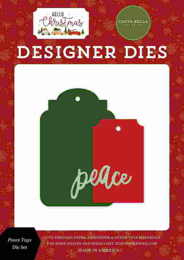 Peace Tags Dies-Hello Christmas-Carta Bella