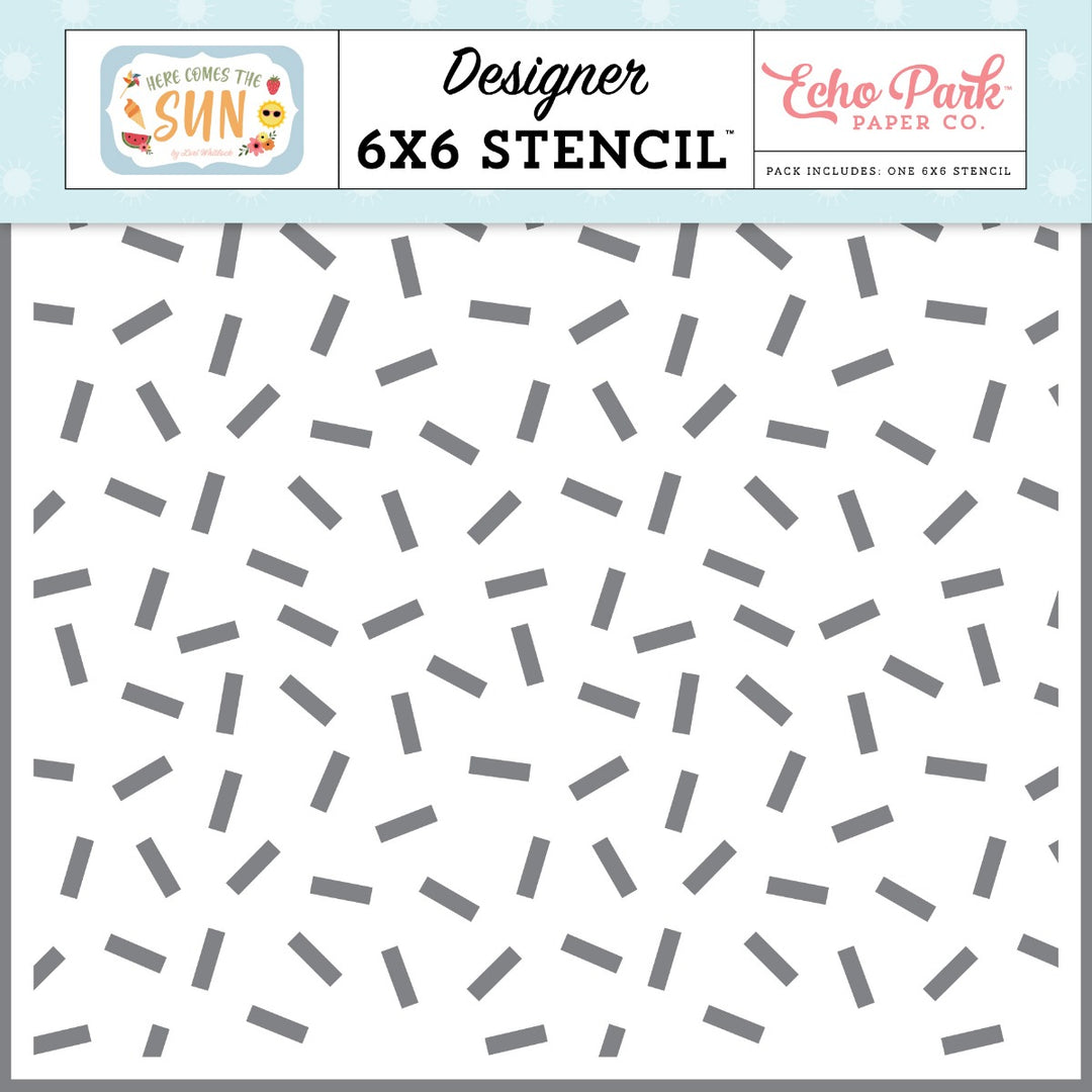 Summer Treat Sprinkles Stencil, 6x6 - Lori Whitlock - Here Comes the Sun Collection - Echo Park