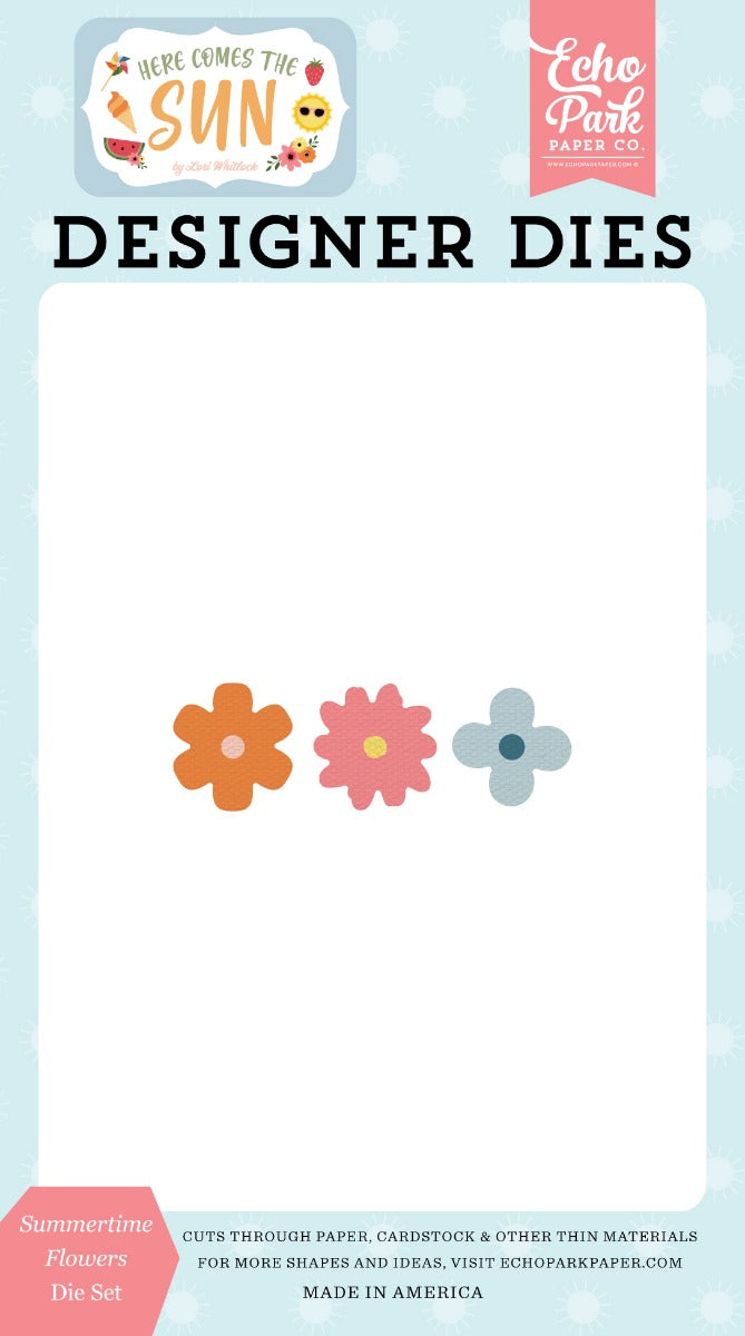 Summertime Flowers Die Set - Lori Whitlock - Here Comes the Sun Collection - Echo Park