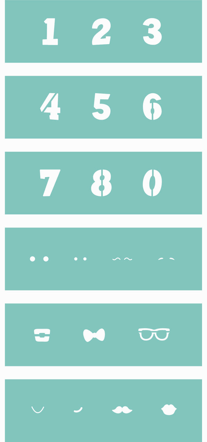 6 Pack of Number Stencils for designing cookies