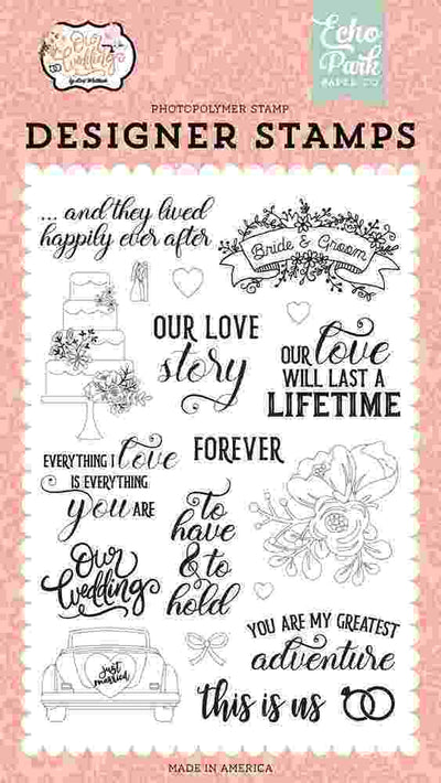 Our Love Story Stamps - Our  Wedding - Echo Park - Clearance