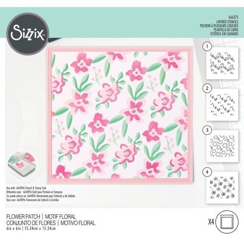 Layered Flower Patch Stencils Sizzix