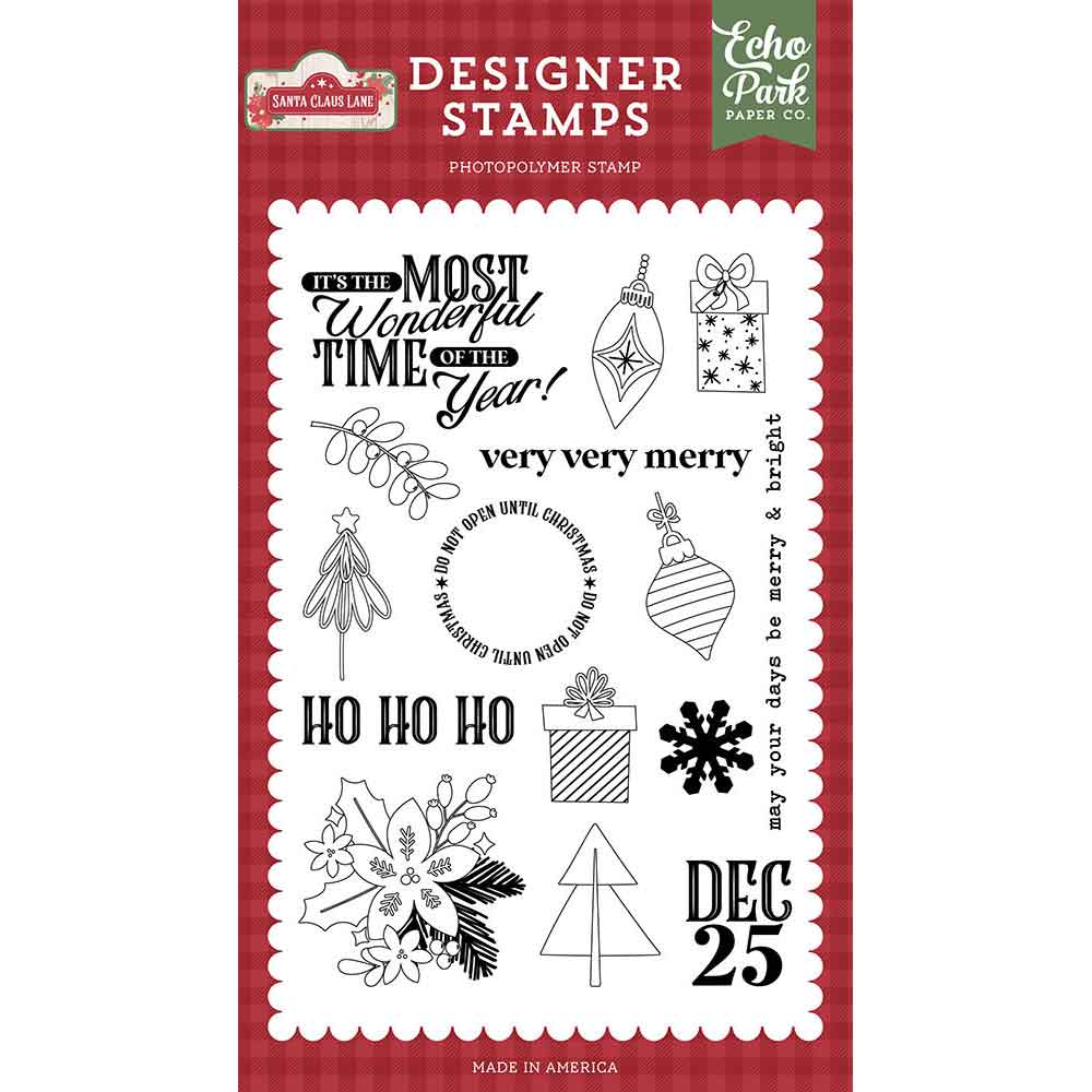 Very Very Merry Stamp Set - Santa Claus Lane - Echo Park