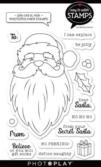 Jolly Old St. Nick Stamps - Say It With Stamps - PhotoPlay