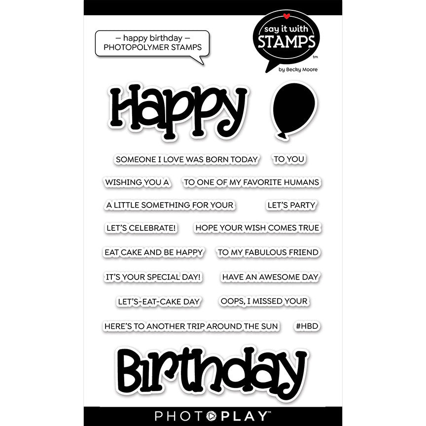 Photoplay Happy Birthday Clear Stamp Set Sis3808