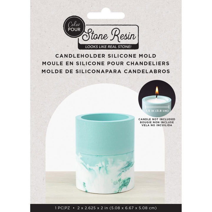 Stone Resin Silicone Candle Holder Mold - Color Pour - American Crafts