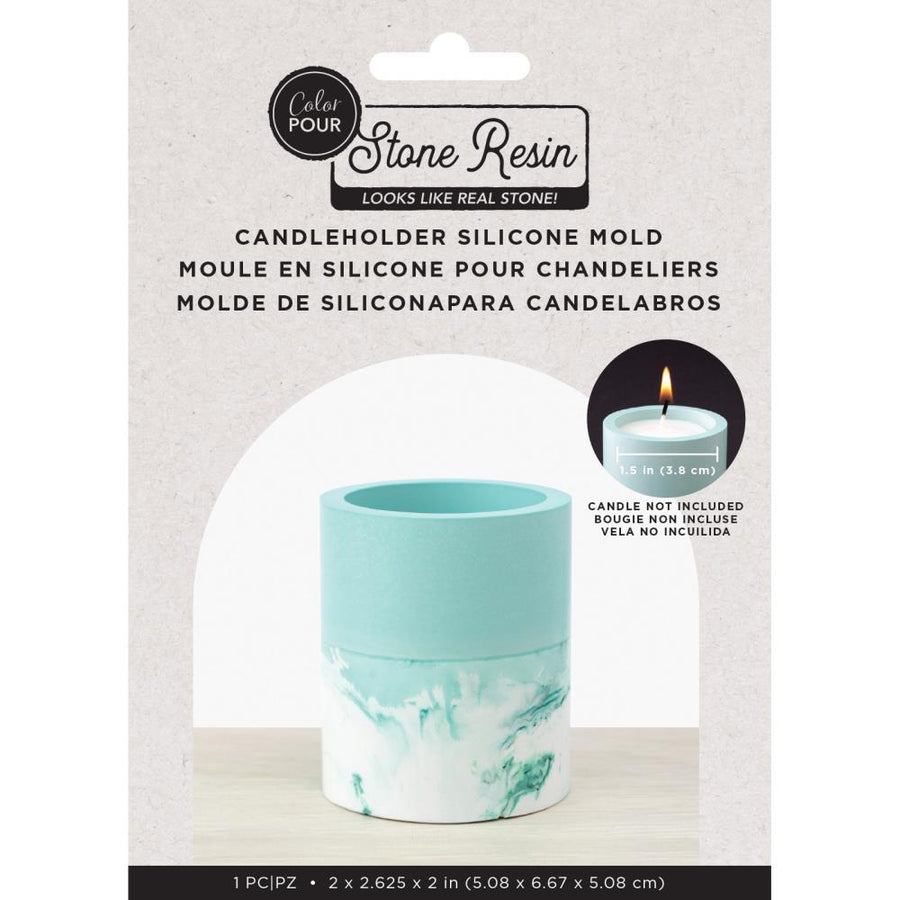 Stone Resin Silicone Candle Holder Mold - Color Pour - American Crafts
