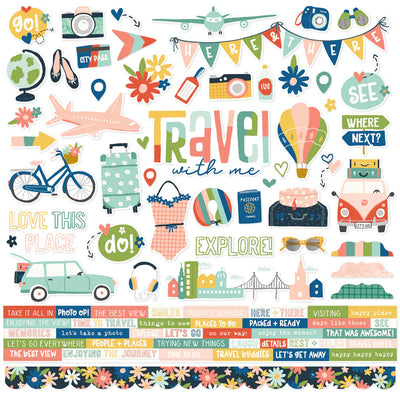Pack Your Bags Cardstock Stickers - Simple Stories