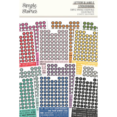 SV Color Palette Letters & Labels Sticker Book - Simple Stories