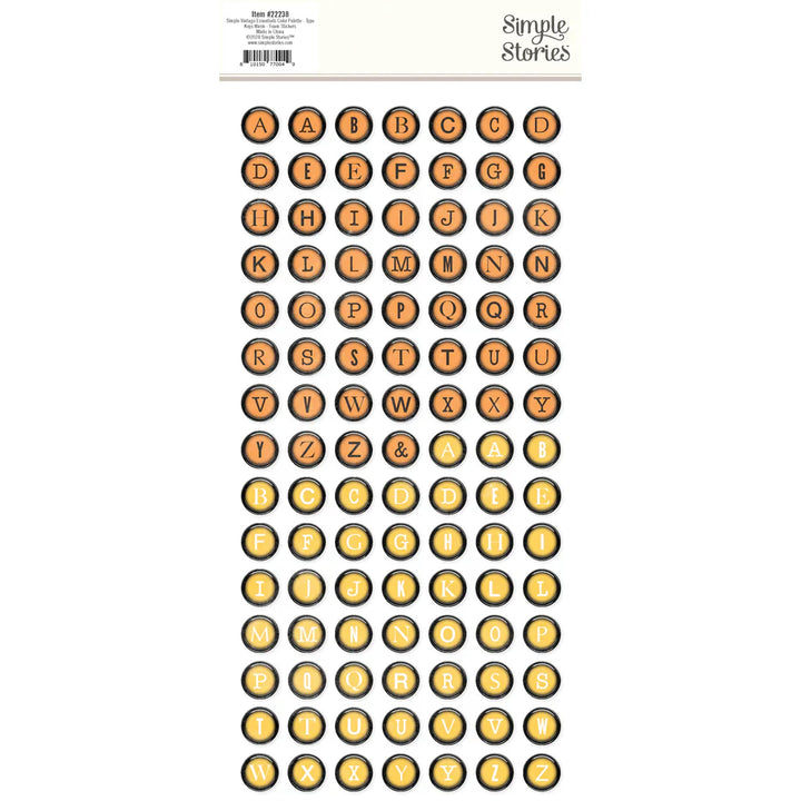 View 2 of SV Color Palette Foam Stickers Type Keys Warm - Simple Stories