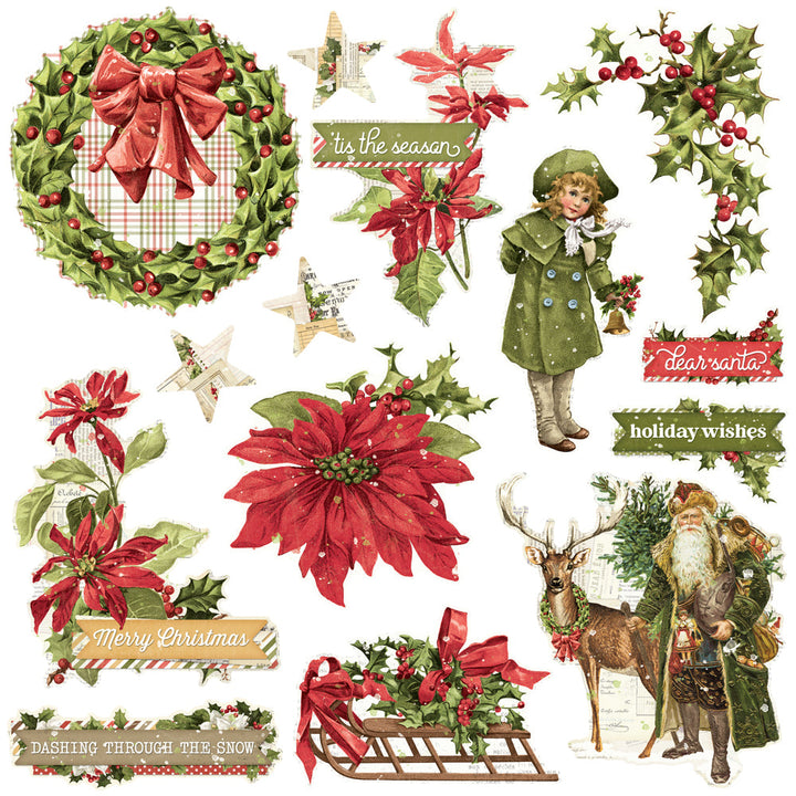 View 2 of Simple Vintage Yuletide Chipboard Clusters - Simple Stories