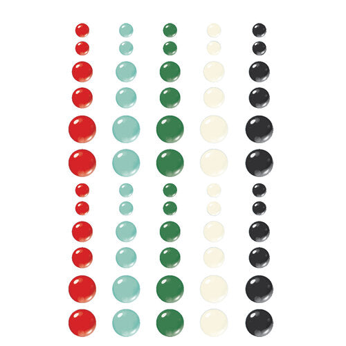 Simple Vintage Holly Jolly Glossy Enamel Dots - Simple Stories