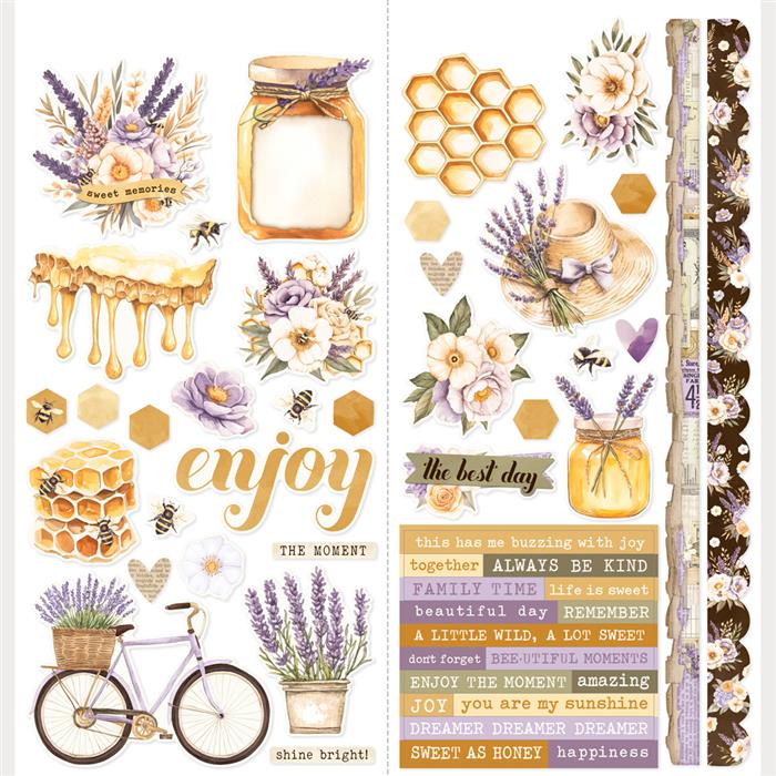 lavender flower stickers Simple Vintage Lavender Fields