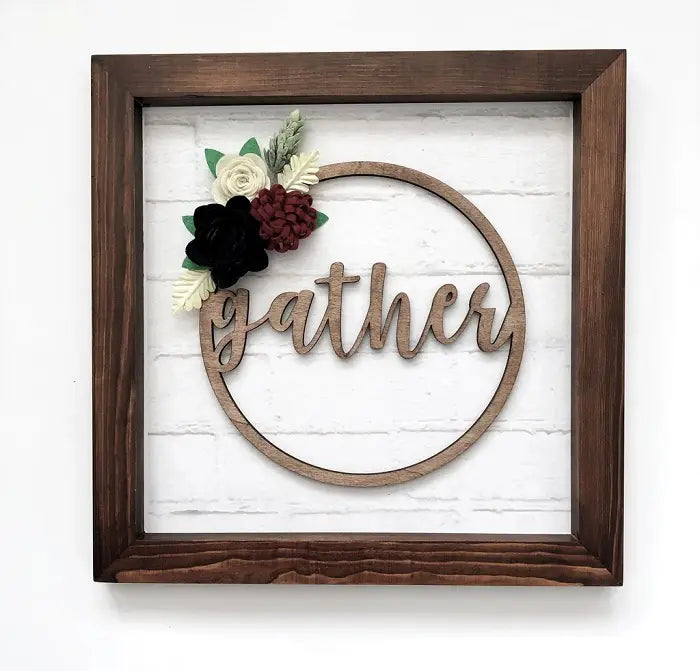 "Gather" Wreath Wooden Craft - Foundations Decor