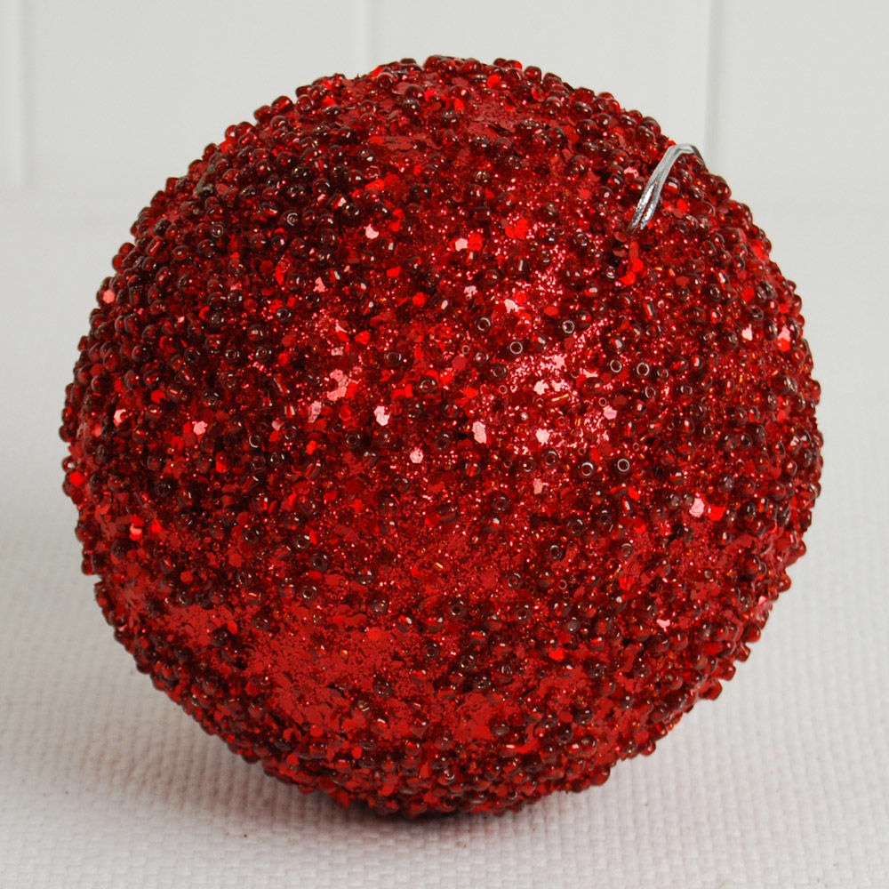 6" Red Jewel Ball Ornament
