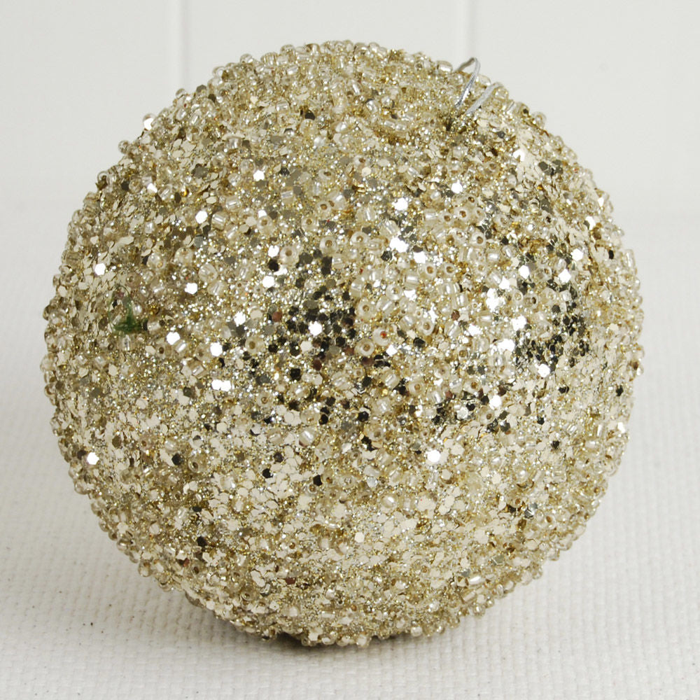 6" Jewel Ball Ornament - Champagne